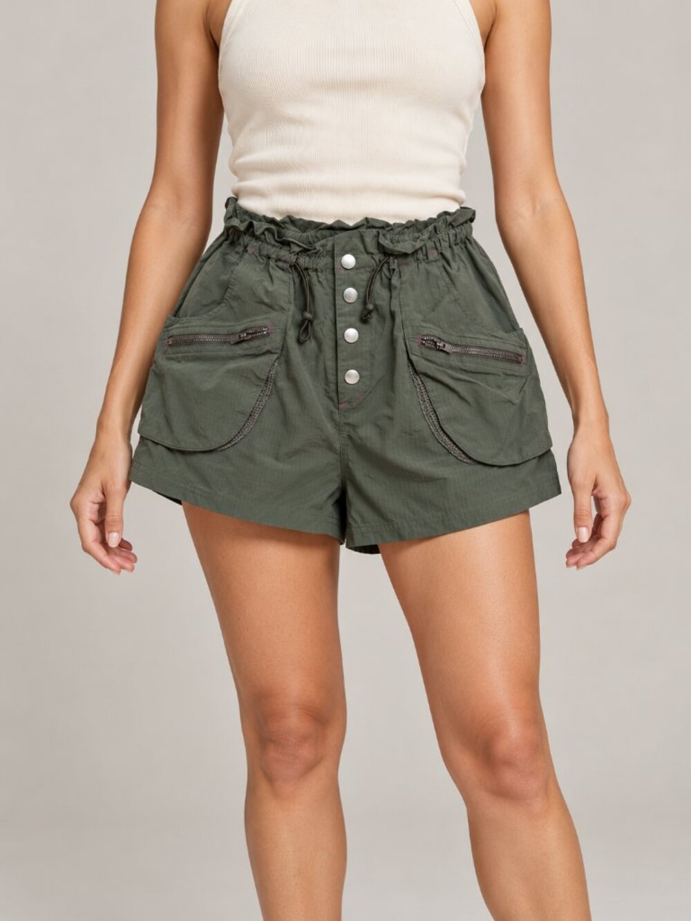 FP Movement Free People Olive Green Utility Shorts Size Small